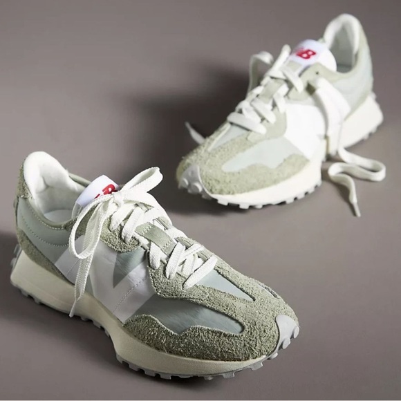 New Balance Sage Green and White Sneakers - Picture 4 of 9